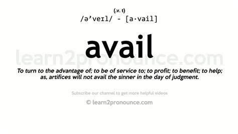 Avail Definition & Meaning .